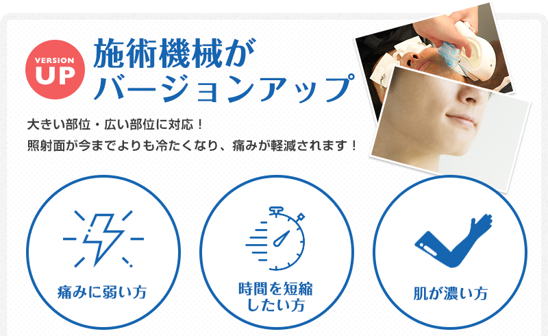 施術機械がバージョンアップ